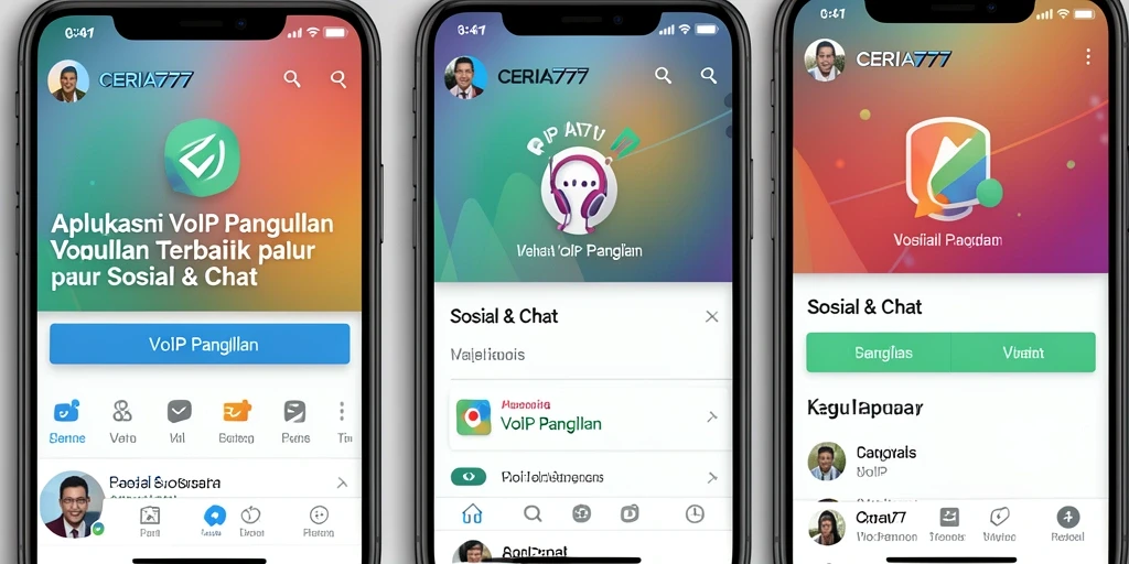 Tampilan antarmuka intuitif CERIA777 untuk VoIP Panggilan.