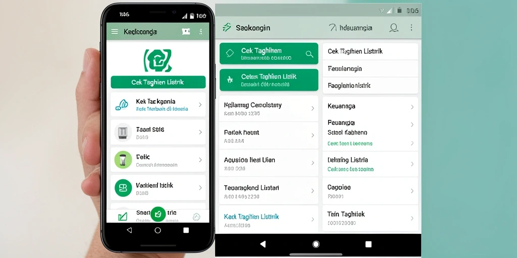 Antarmuka aplikasi D06 untuk cek tagihan listrik.