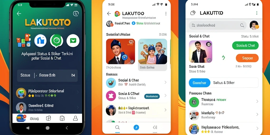 Tampilan antarmuka stiker di aplikasi LAKUTOTO yang menarik.