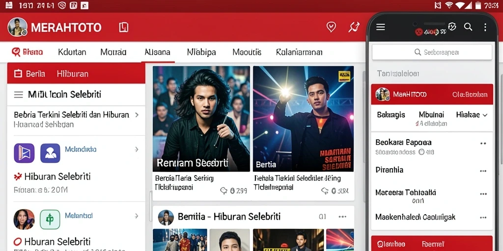 Antarmuka aplikasi MERAHTOTO yang menarik dan informatif tentang hiburan.