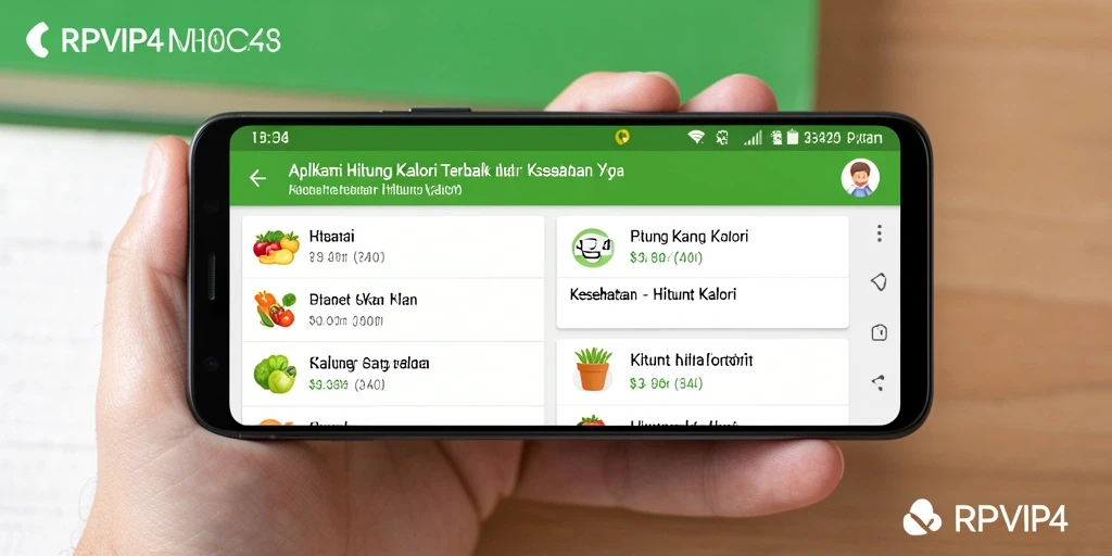 Antarmuka RPVIP4 yang sederhana dan informatif untuk menghitung kalori.