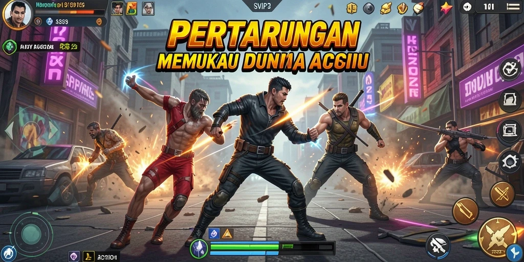 Tampilan seru permainan aksi SVIP3 dengan karakter bertarung.